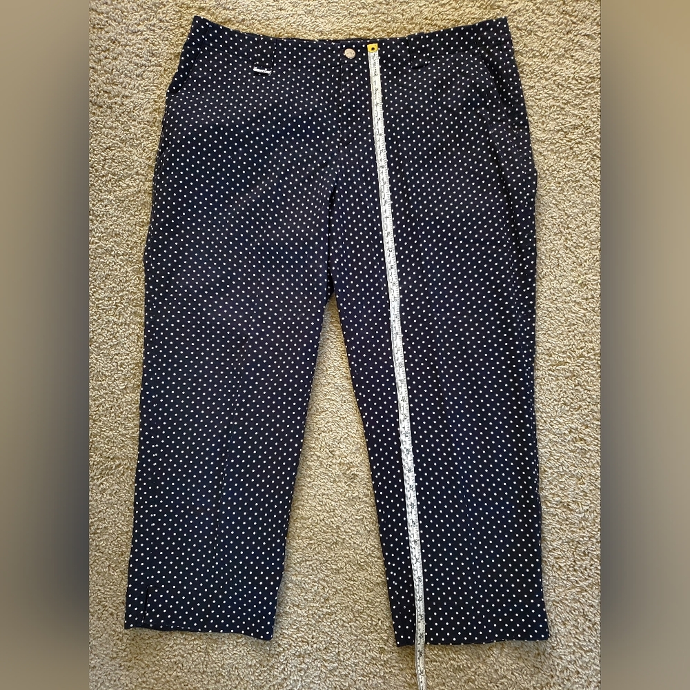 Lauren Ralph Lauren- Navy Polka-dot Pants, Size 16W - Picture 7 of 9